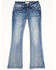 Image #2 - Shyanne Girls' Light Embroidered Faux Flap Pocket Bootcut Jeans, Blue, hi-res