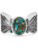 Montana Silversmiths Women's Santa Fe Ruffled Feather Turquoise Bracelet, Silver, hi-res