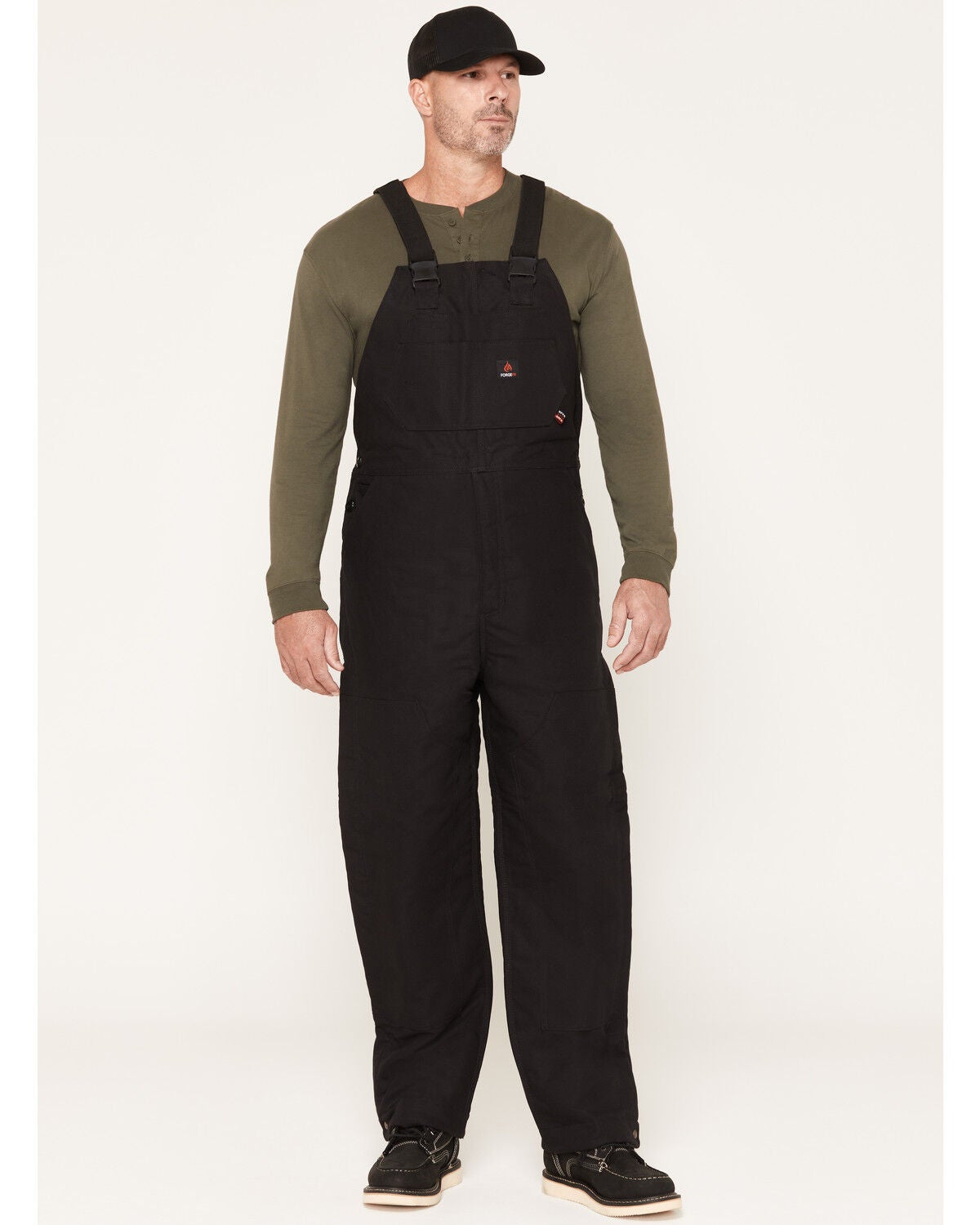 Forge Workwear Men's FR Insulated Bib Overalls, Black, hi-res