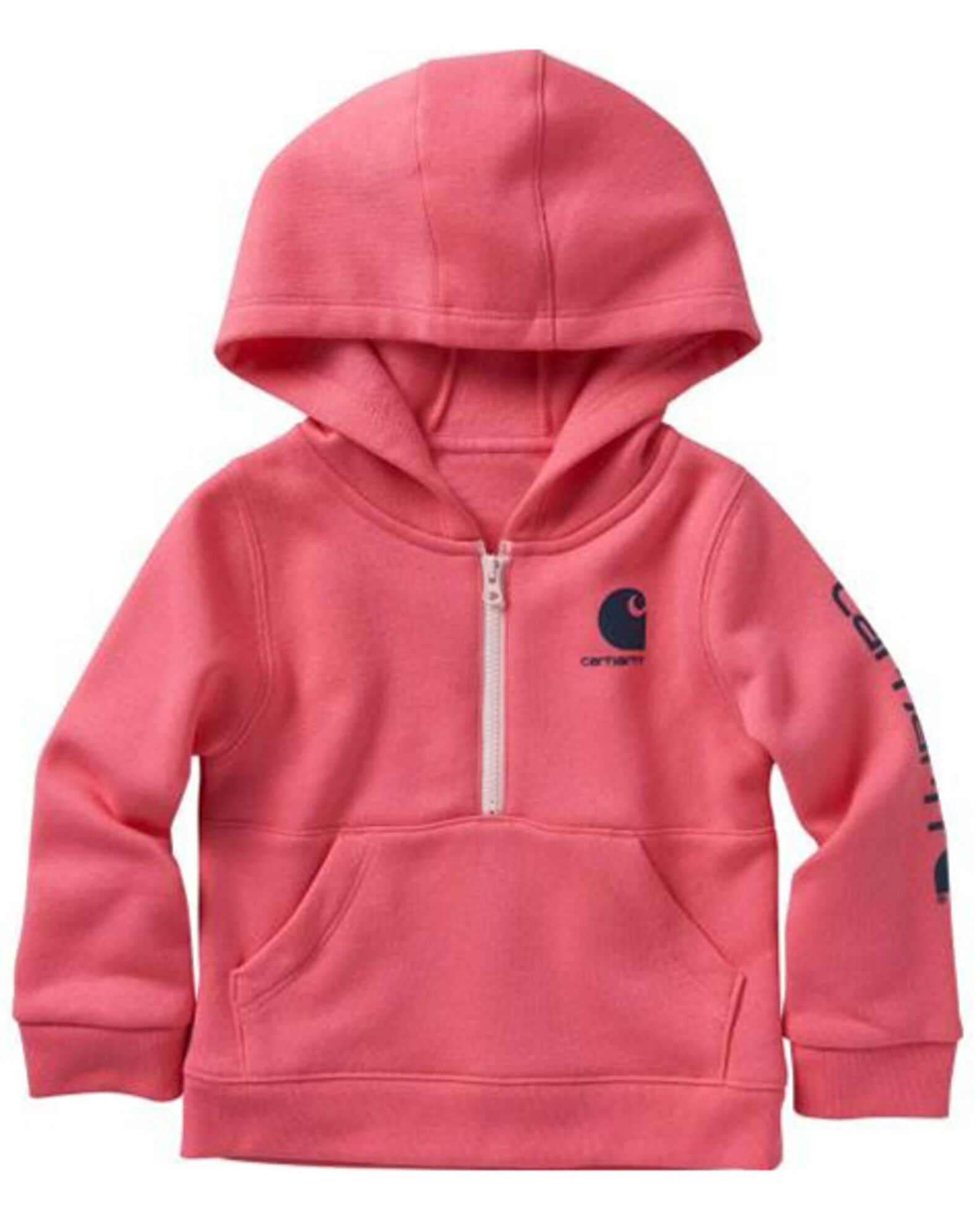 Carhartt Toddler Girls Long Sleeve Half Zip Pullover Sweatshirt