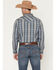 Image #4 - Cody James Men's Wild Creek Plaid Print Long Sleeve Snap Western Shirt, Blue, hi-res