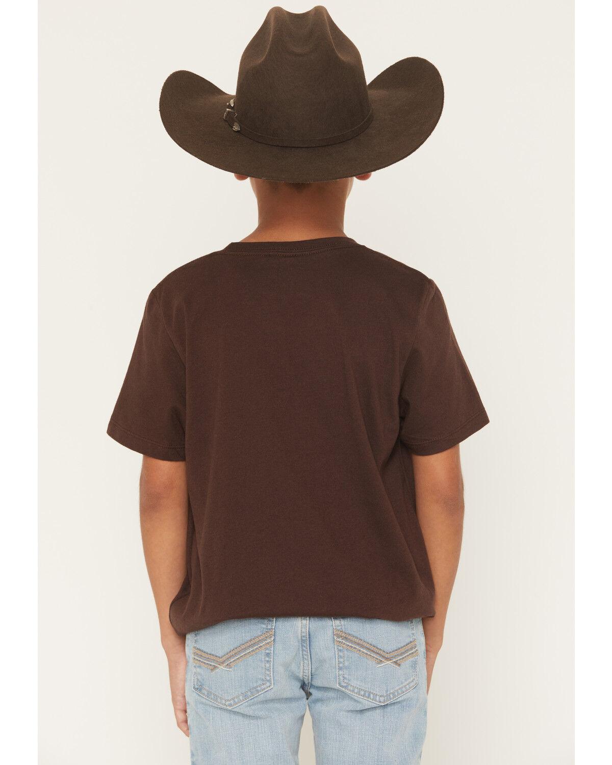 Image #4 - Cody James Boys' USA Steerhead Short Sleeve Graphic T-Shirt, Dark Brown, hi-res