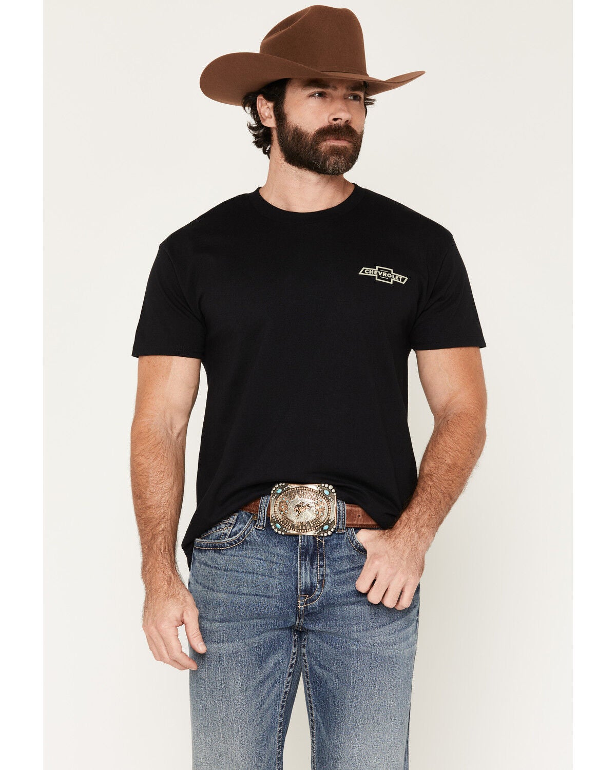 Image #2 - Chevy Men's American Classic Short Sleeve Graphic T-Shirt, Black, hi-res