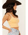 Image #2 - Fornia Women's Ribbed Lettuce Edge Brami, Yellow, hi-res