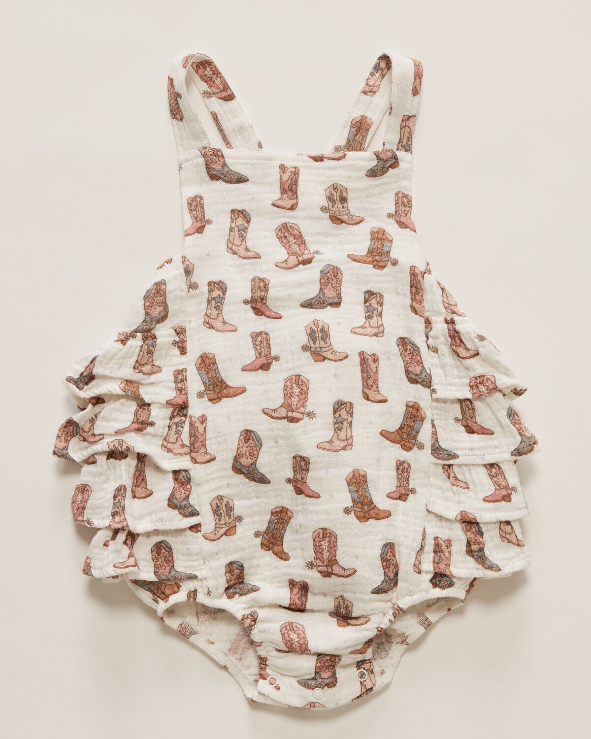 Angel Dear Infant Girls' Cowgirl Boot Onesie, White, hi-res