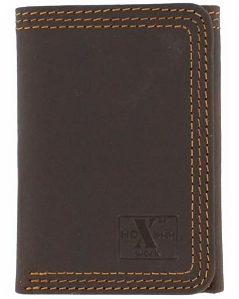 Nocona HDX Triple Stitched Tri-Fold Wallet, Brown, hi-res