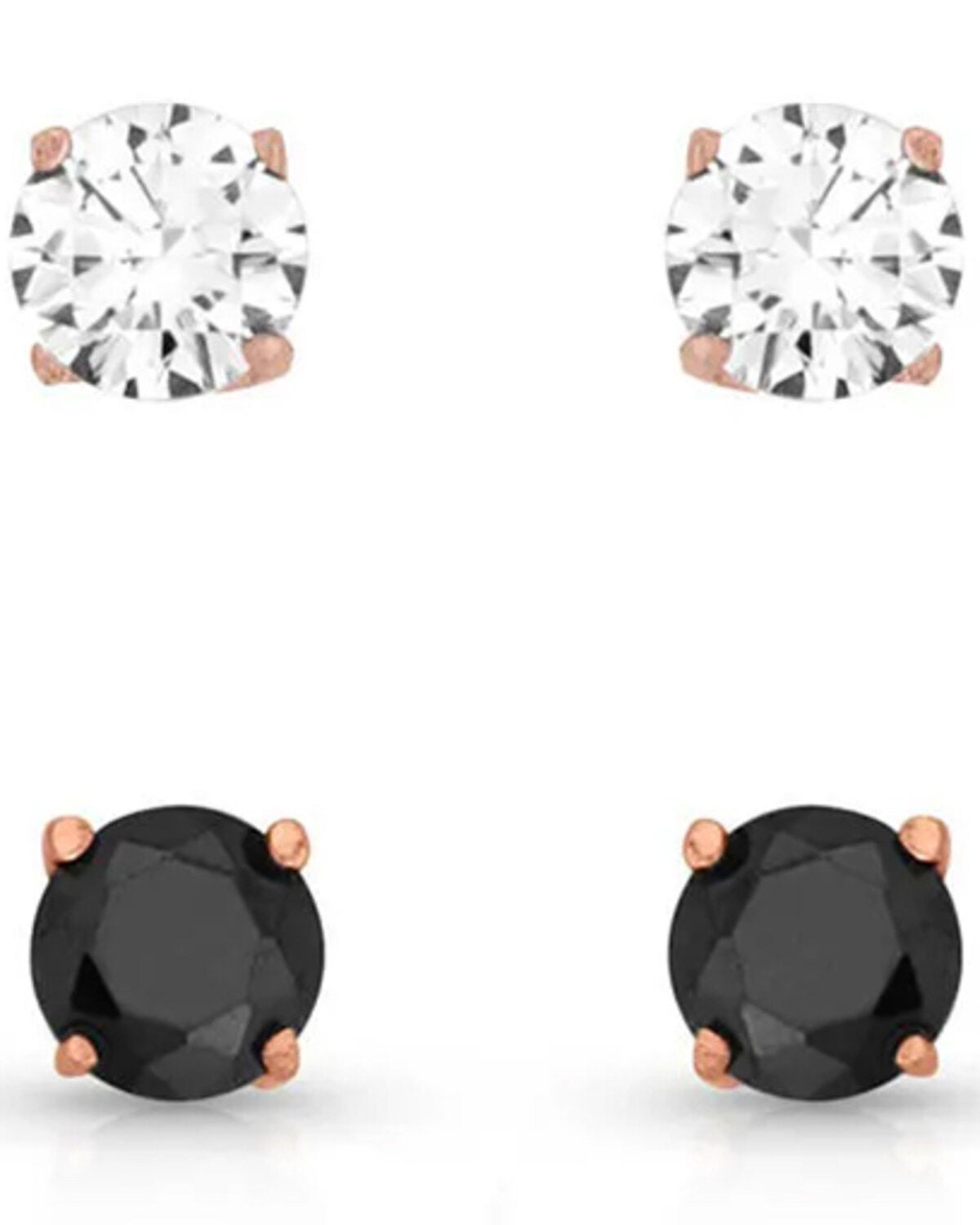 Montana Silversmiths Women's Opposites Attract Double Crystal Post Earring Set - 2 Piece, Silver, hi-res