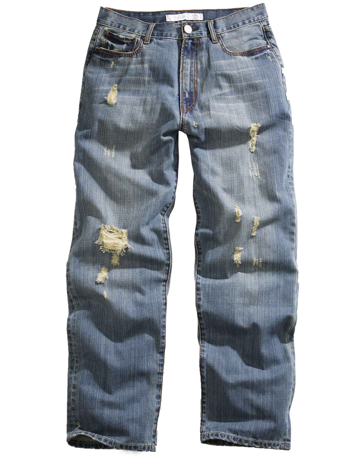 Image #1 - Tin Haul Men's Hoss Heavy Destruction Loose Fit Straight Leg Jeans, , hi-res