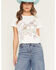 Image #1 - Goodie Two Sleeves Women's Dolly Guitar Short Sleeve Baby Tee, White, hi-res