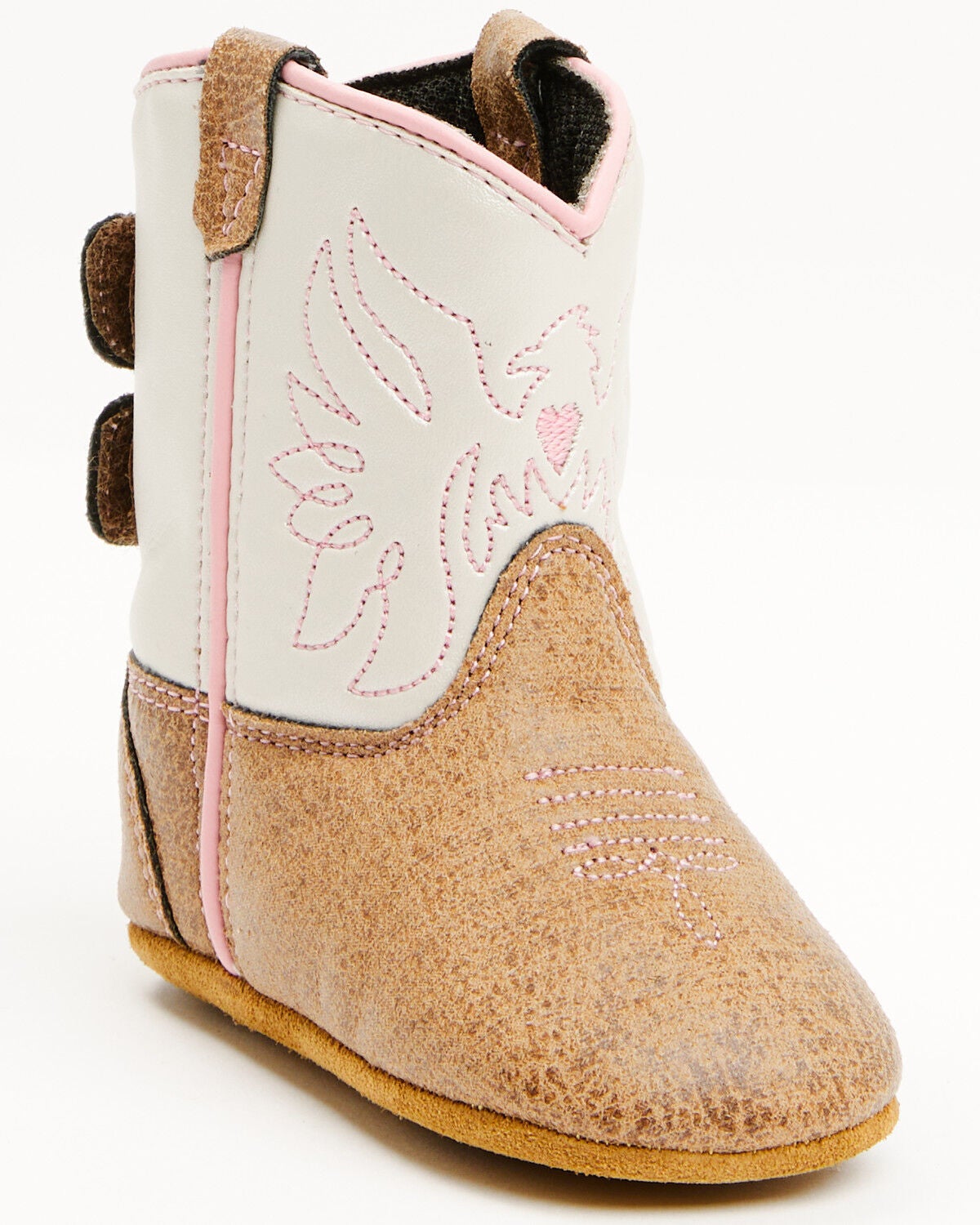 Boot Barn Infant Girls' Skyler Poppet Booties - Round Toe, White, hi-res