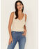 Image #1 - Cleo + Wolf Women's Cropped Cable Knit Sweater Cami Top, Ivory, hi-res