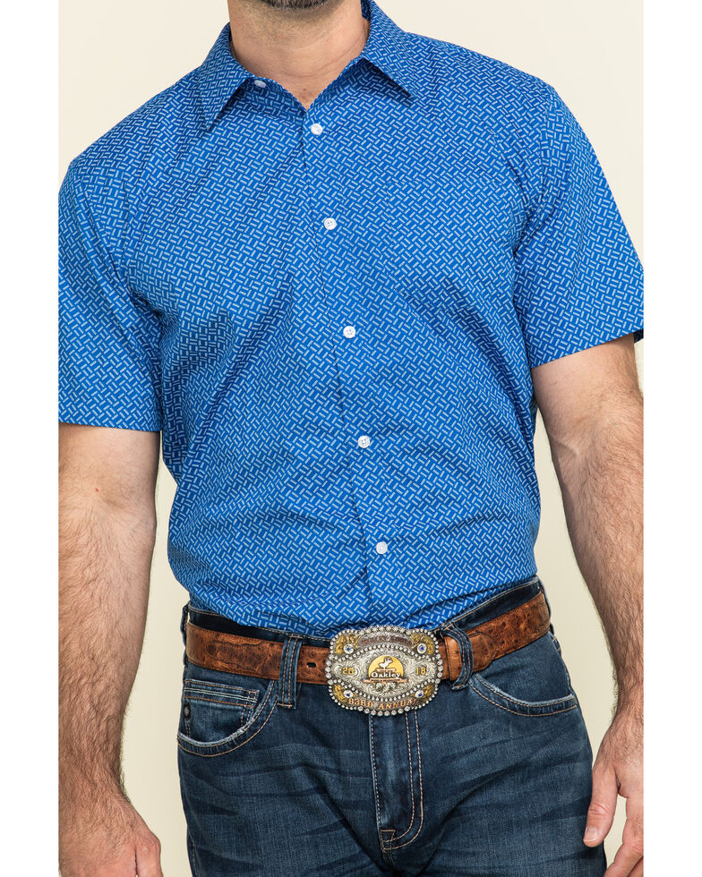 Gibson Men's Combover Geo Print Short Sleeve Western Shirt | Boot Barn