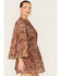 Flying Tomato Women's Paisley Floral Print Dress, Rust Copper, hi-res