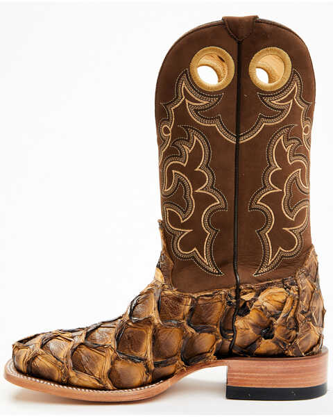 Cody James Men's Exotic Pirarucu Western Boots - Broad Square Toe , Beige/khaki, hi-res