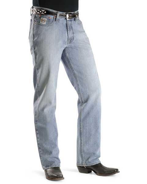Cinch Men's White Label Relaxed Fit Stonewash Jeans, Midstone, hi-res