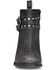 Image #3 - Circle G Women's Studded Harness Booties - Round Toe, Black, hi-res