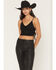 Image #1 - Fornia Women's Boot Stitch Sleeveless Cropped Tank Top, Black, hi-res