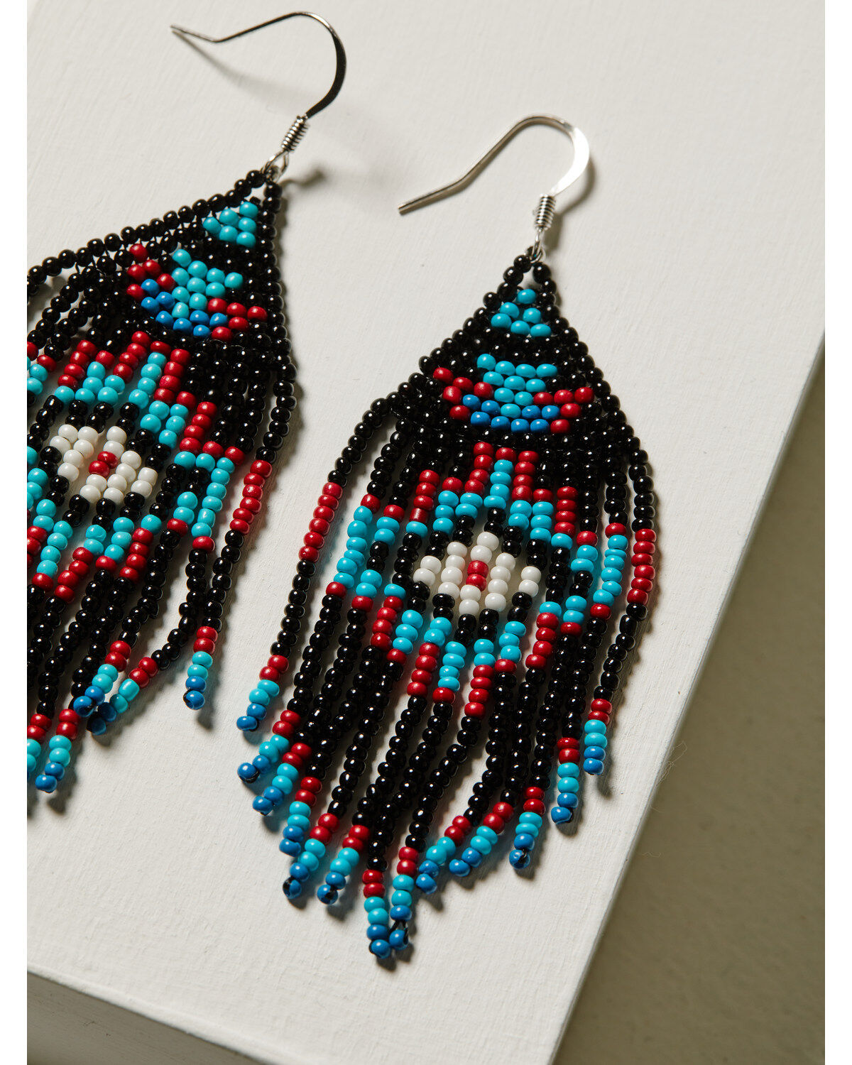 Image #2 - Idyllwind Women's Amarillo Antique Silver Seed Bead Fringe Earrings, Silver, hi-res