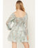Image #4 - Ash & Violet Women's Boot Barn Exclusive Printed Long Sleeve Tiered Mini Dress, Teal, hi-res