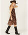 Image #2 - Shyanne Women's Printed Chiffon Sleeveless Slit Midi Dress, Dark Brown, hi-res
