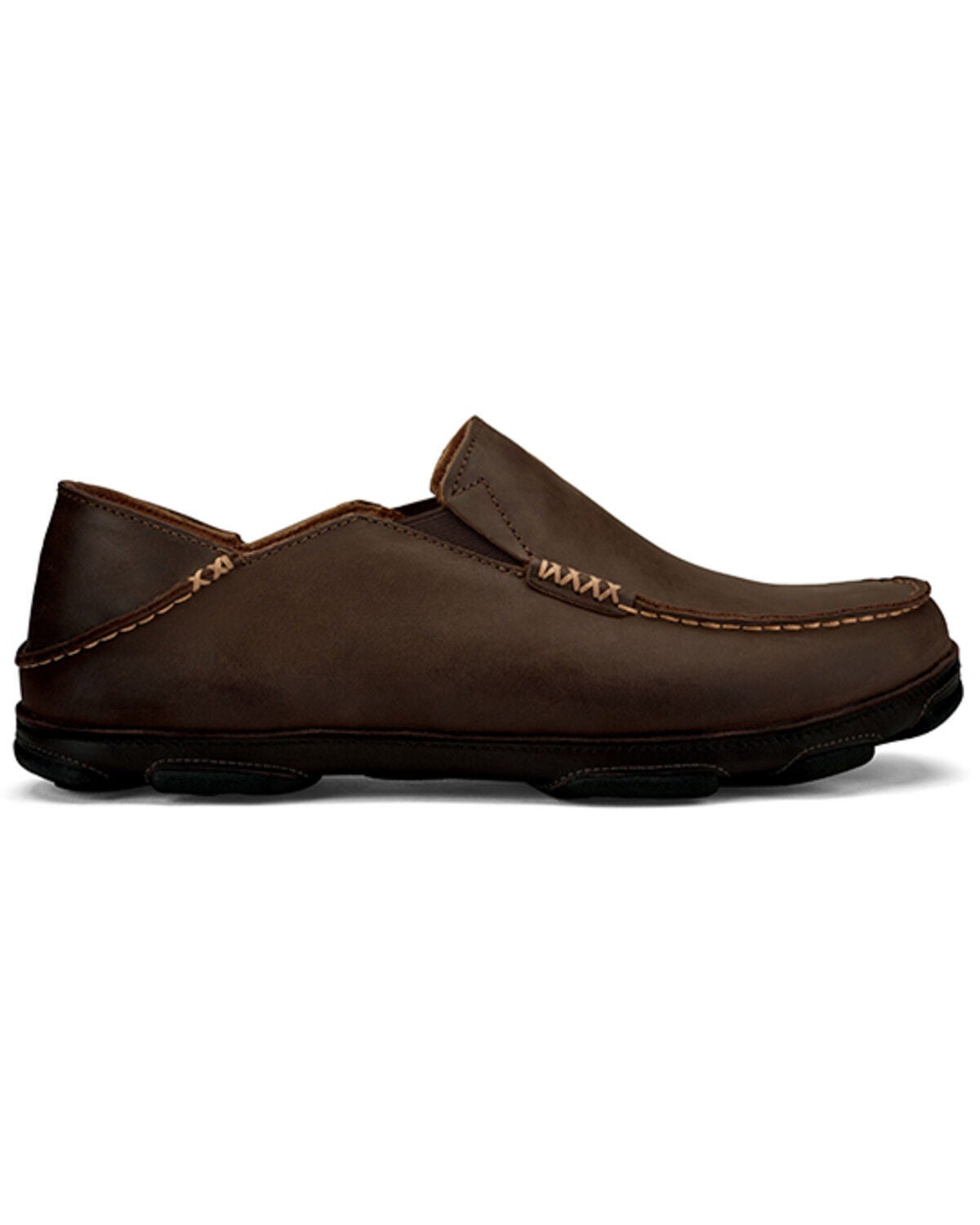 Image #1 - OluKai Men's Moloa Casual Shoes - Moc Toe, Dark Brown, hi-res