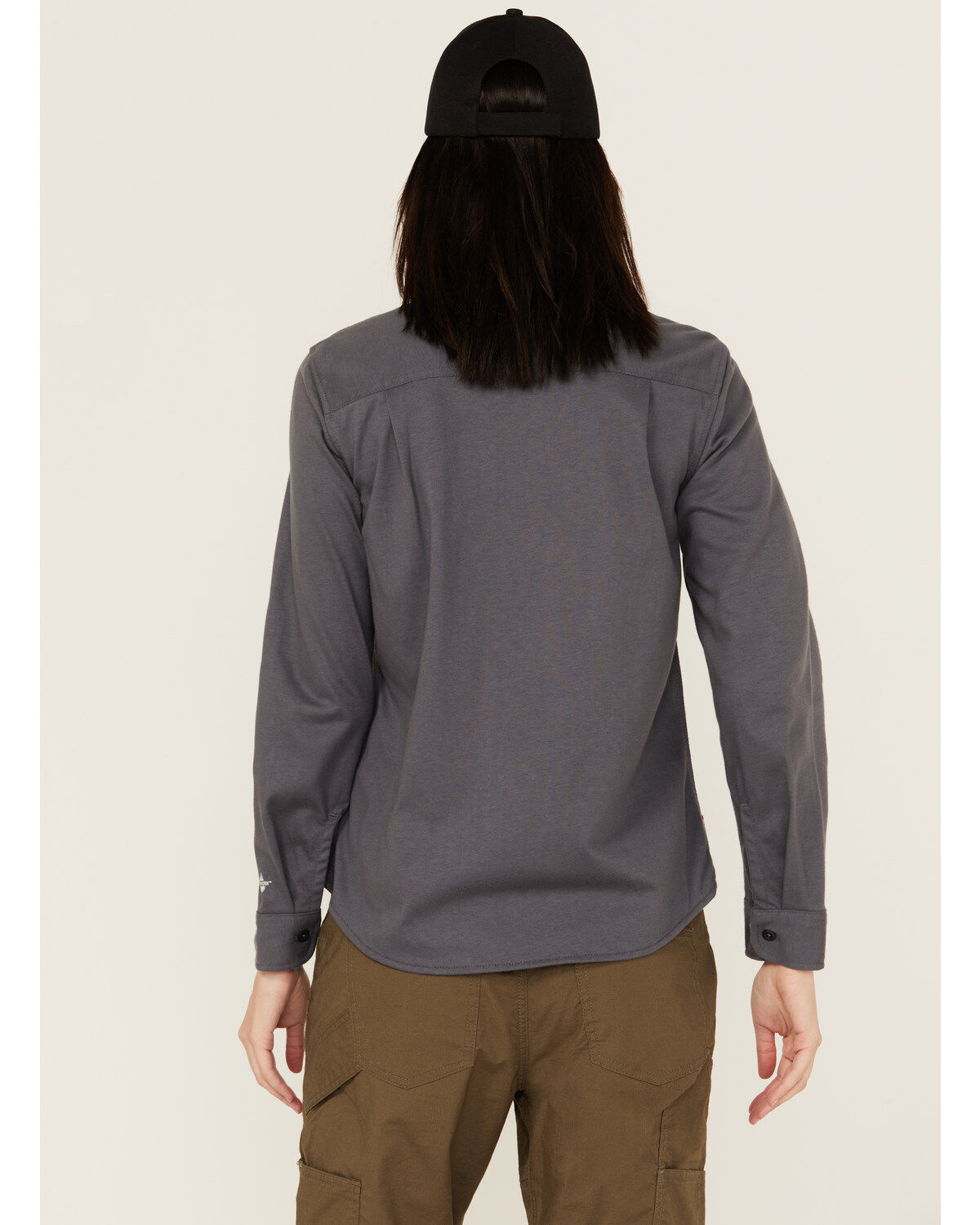 Image #4 - Timberland Pro Women's FR Cotton Core Button-Down Work Shirt, Charcoal, hi-res