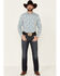 Cody James Men's City Lights Paisley Print Long Sleeve Snap Western Shirt , Ivory, hi-res
