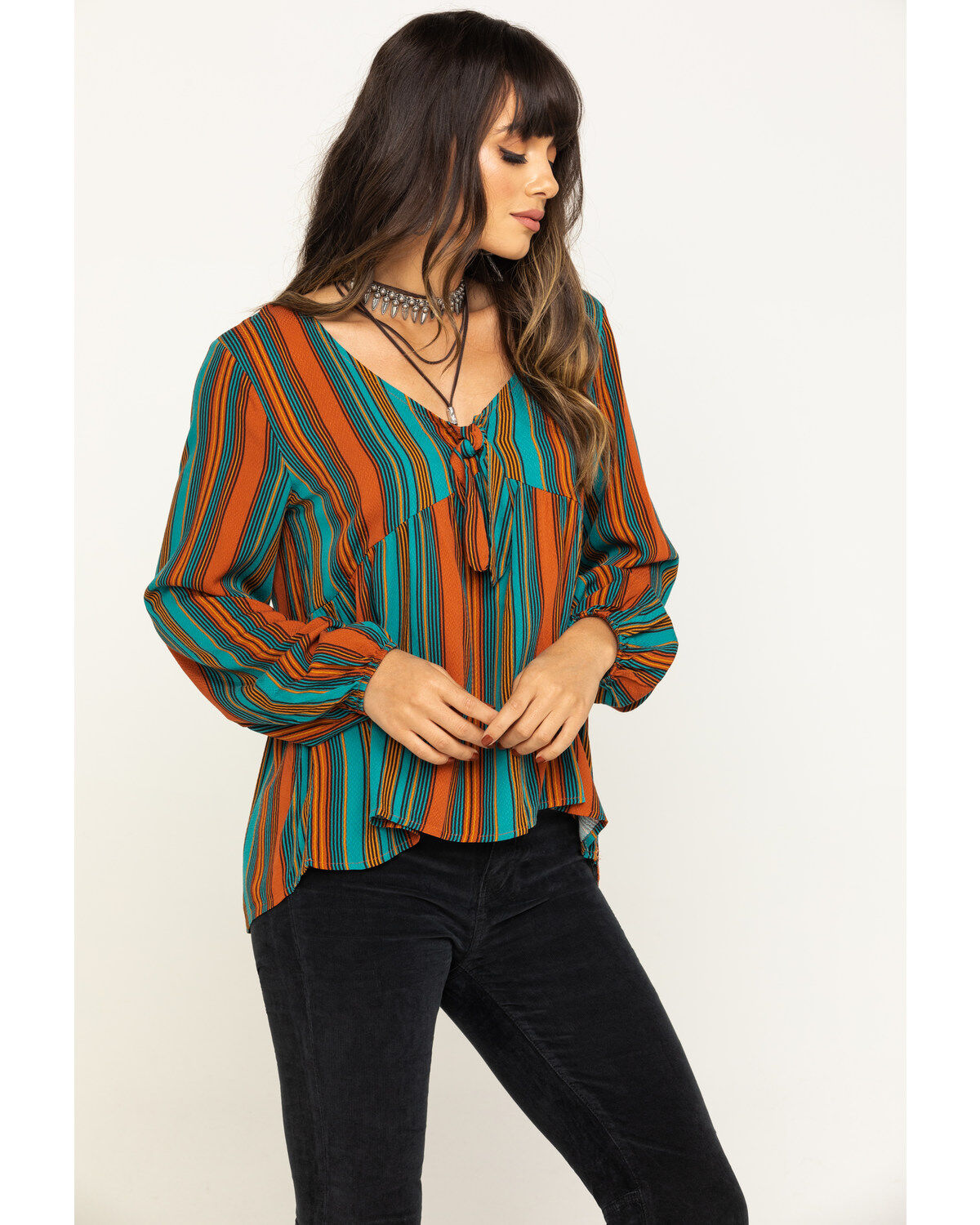 tie front peasant top