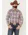 Image #2 - Flag & Anthem Men's Rosburg Plaid Long Sleeve Western Shirt, Indigo, hi-res