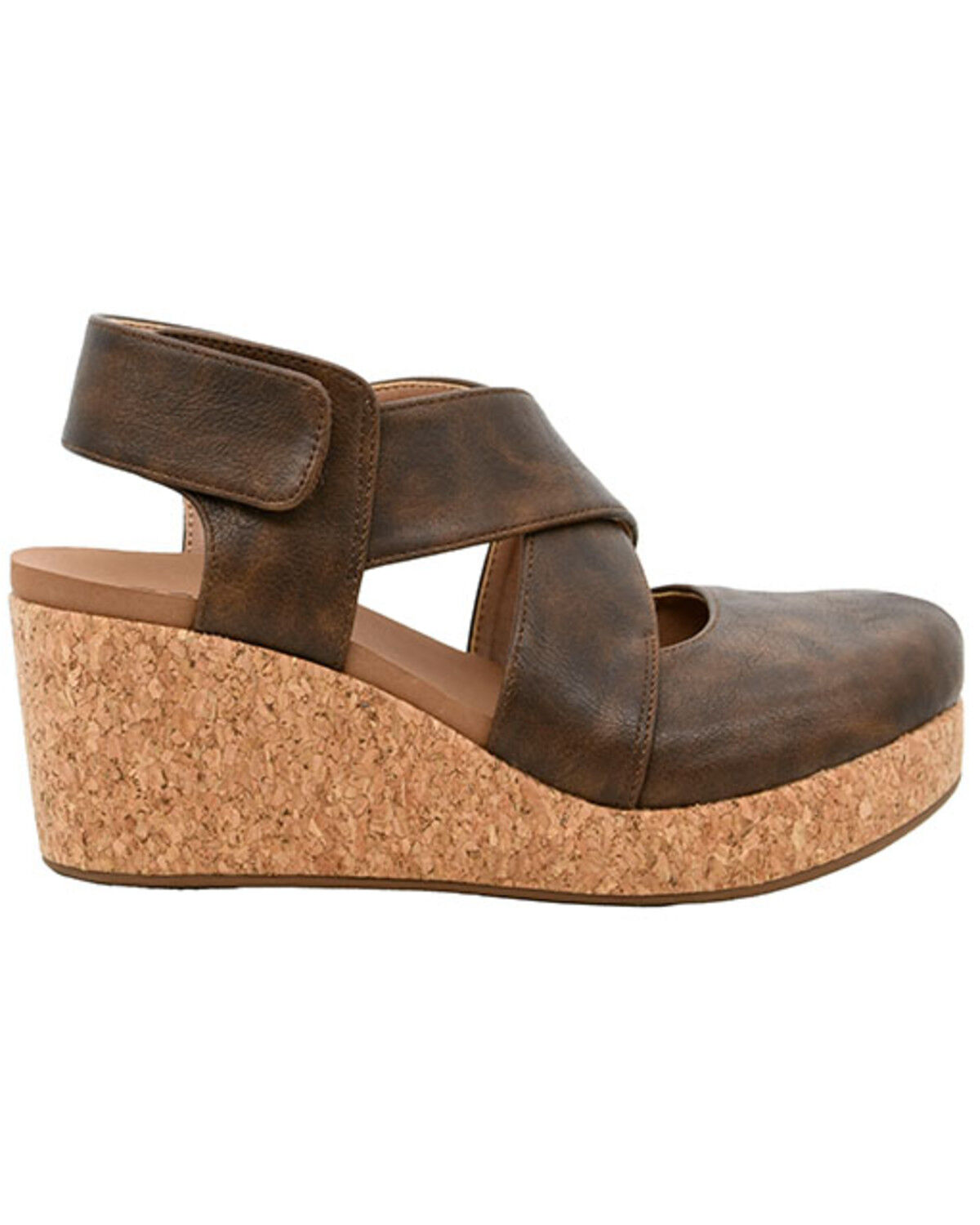 Image #2 - Corkys Women's Case Closed Wedge Shoes, Chocolate, hi-res