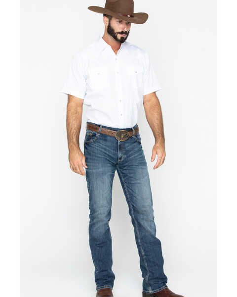 Image #7 - Ely Cattleman Men's Tone On Tone Western Shirt, White, hi-res