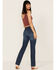 Cleo + Wolf Women's Slim Straight Signature Pocket Denim Jeans , Medium Wash, hi-res