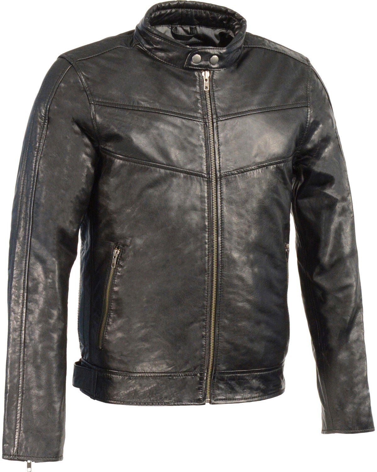 Milwaukee Leather Men's Stand Up Collar Leather Jacket - 5X Big, Black, hi-res