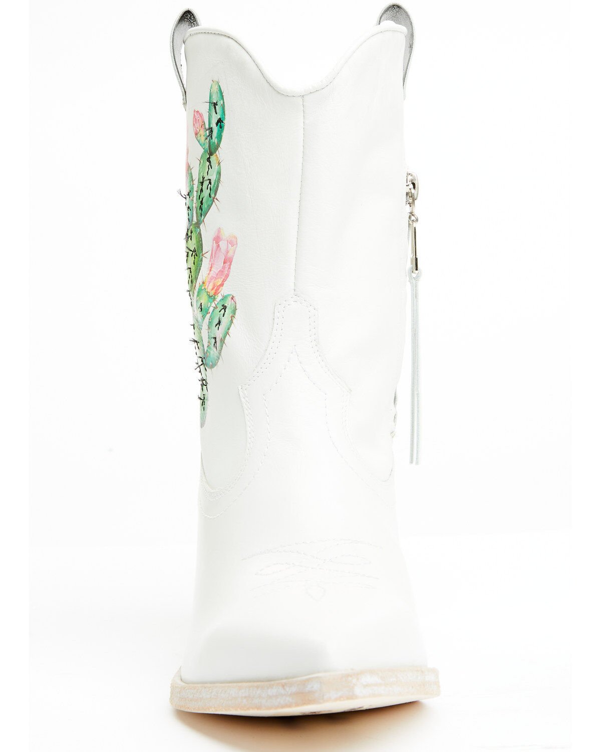 Image #4 - Golo Women's Jesse Cactus Western Booties - Snip Toe, White, hi-res