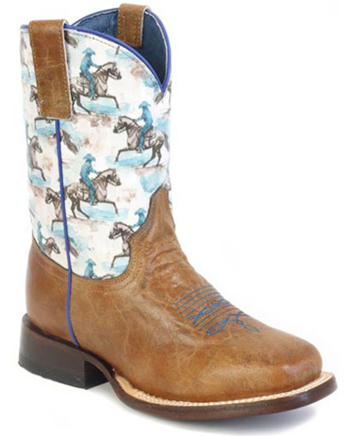 Roper Little Boys' Ranger Western Boots - Broad Square Toe, Tan, hi-res