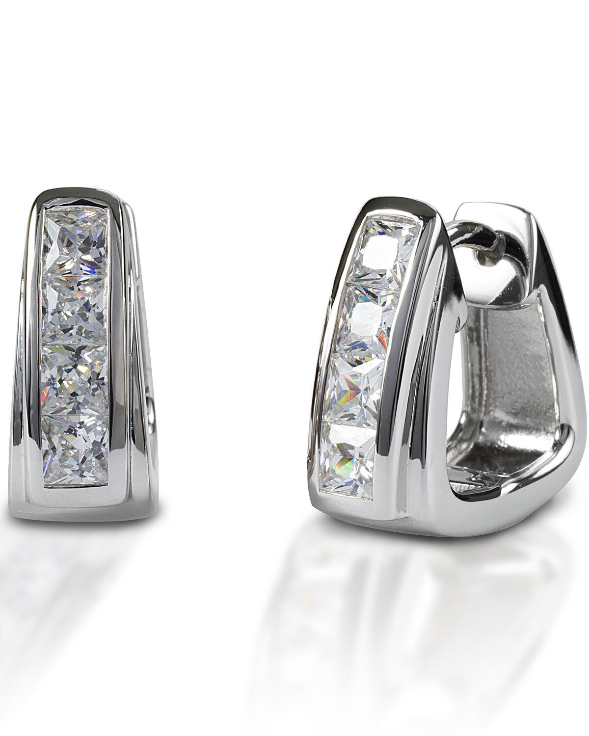 Image #1 - Kelly Herd Women's Contemporary Stirrup Hoop Earrings, Silver, hi-res