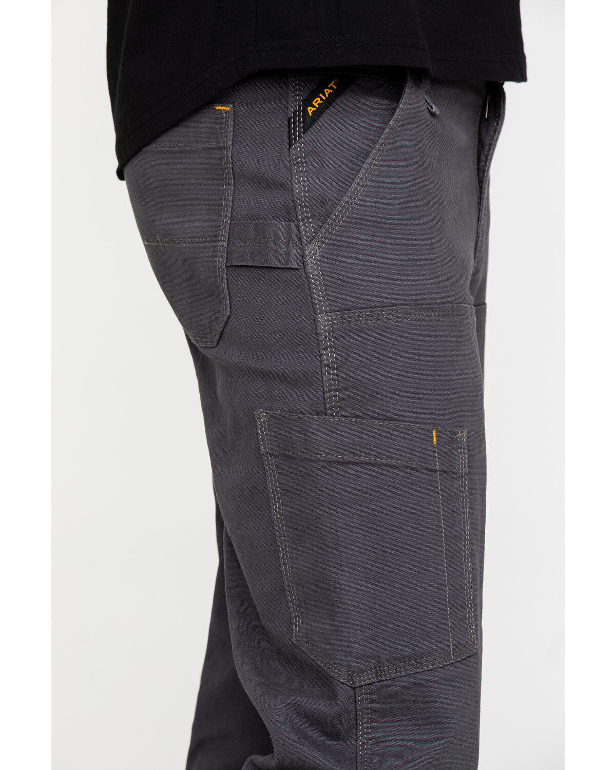 Image #4 - Ariat Men's Rebar M4 Made Tough Durastretch Double Front Straight Work Pants, Grey, hi-res