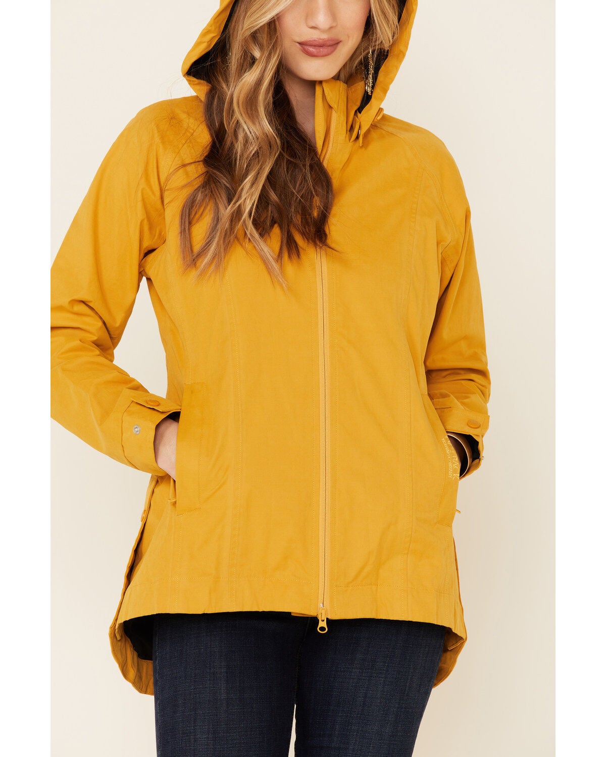 mustard rain jacket