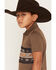 Image #2 - RANK 45&reg; Boys' Sierra Noble Southwestern Border Print Short Sleeve Polo, Brown, hi-res