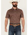 Image #1 - Cody James Men's Festive Floral Short Sleeve Button-Down Stretch Western Shirt, Brown, hi-res