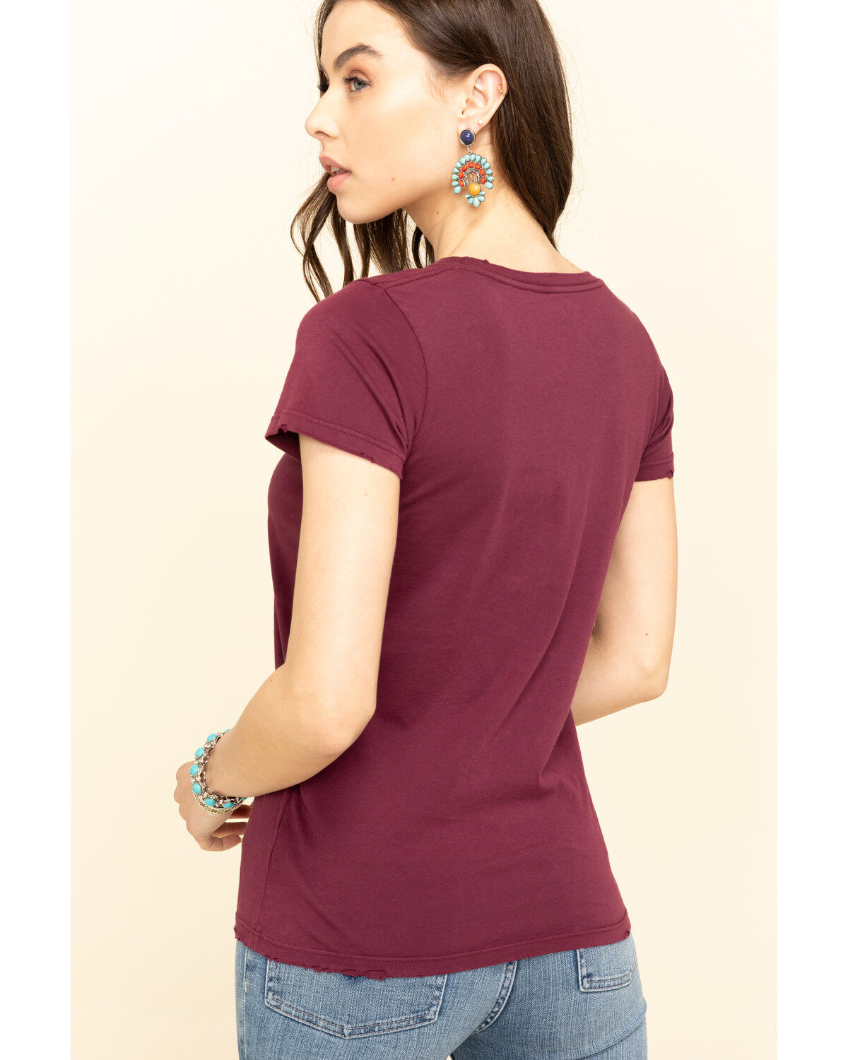 Image #2 - Bandit Brand Women's Burgundy Bandit Town Saloon Graphic Tee, , hi-res