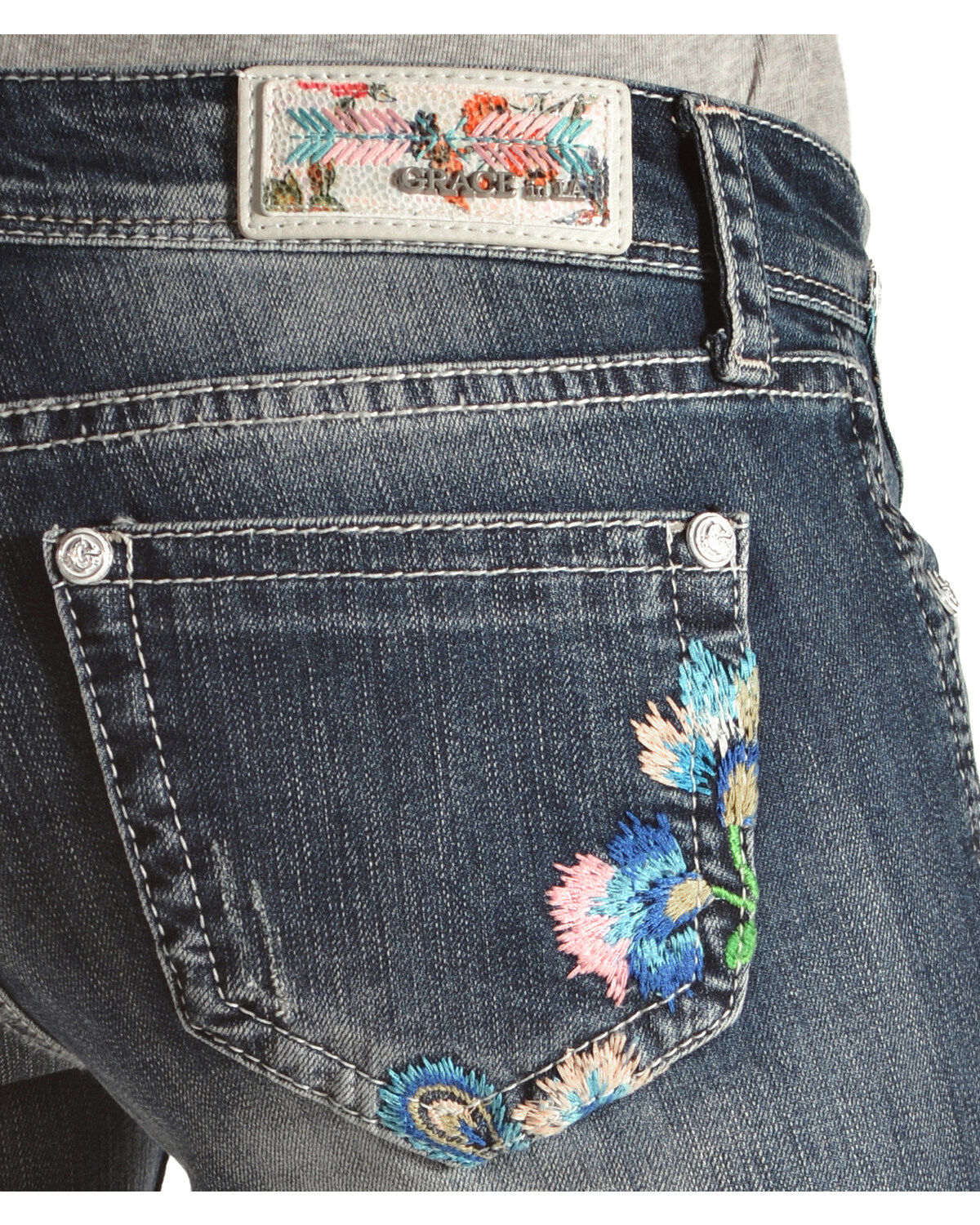 floral embroidered skinny jeans