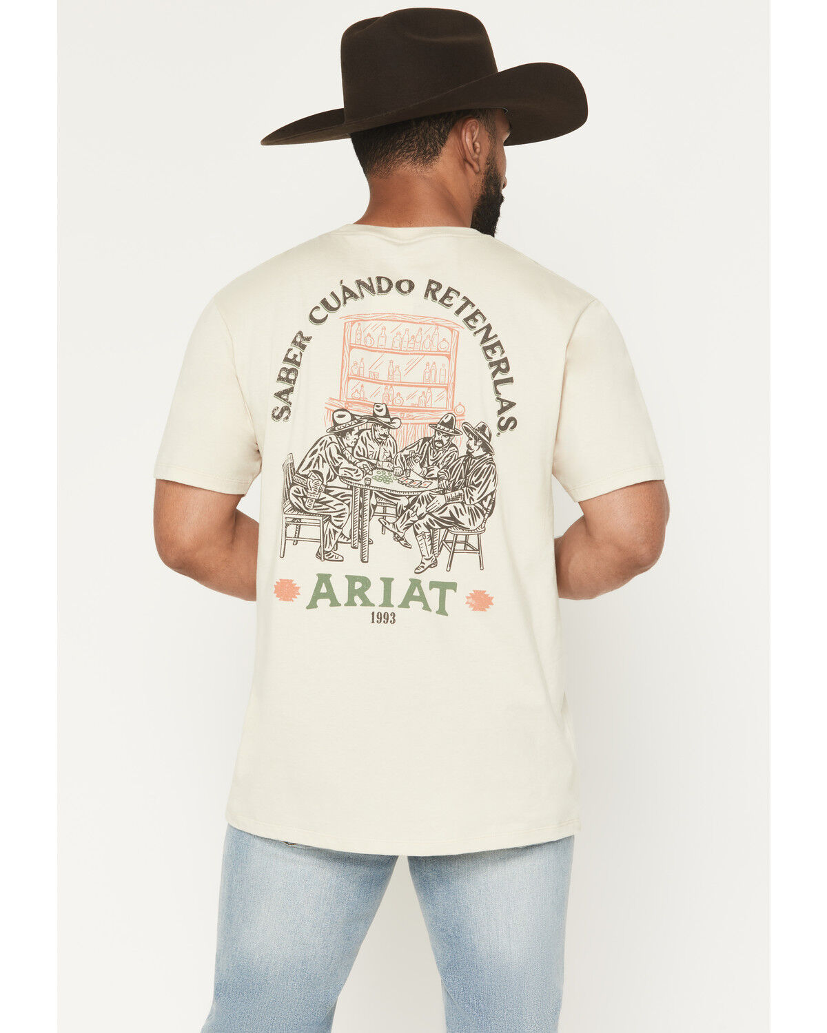 Image #1 - Ariat Men's Mezcal Logo Short Sleeve Graphic T-Shirt, Natural, hi-res