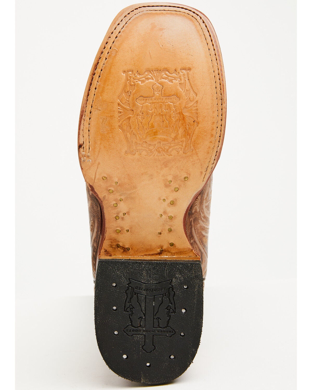 Image #7 - Tanner Mark Women's Jungle Tooled Tall Western Boots - Broad Square Toe, Brown, hi-res