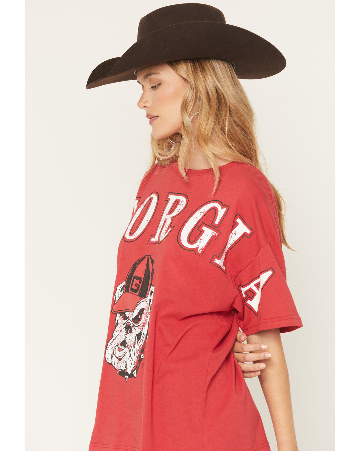 Image #2 - Gameday Women's UGA Southern Split Short Sleeve Graphic Tee, Red, hi-res