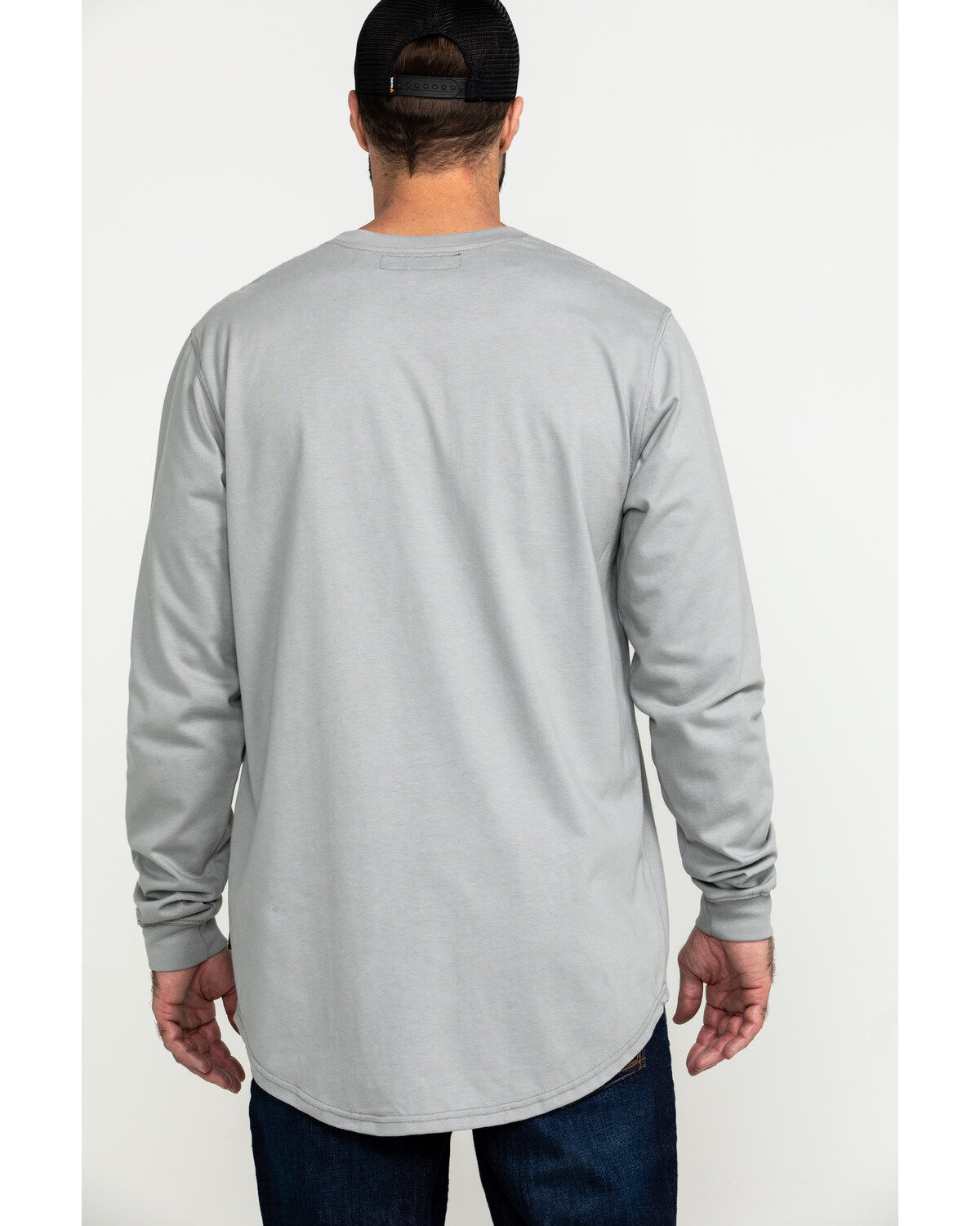 Image #2 - Hawx Men's FR Long Sleeve Pocket Henley Work Shirt, Medium Grey, hi-res