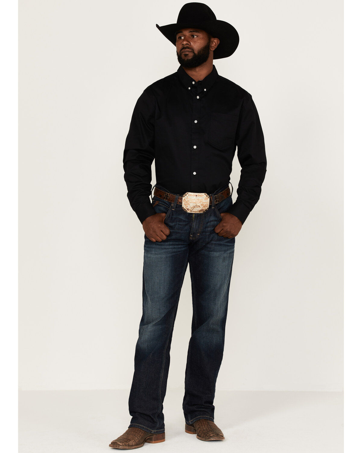 Image #2 - RANK 45® Men's Basic Twill Long Sleeve Button-Down Western Shirt - Big, , hi-res