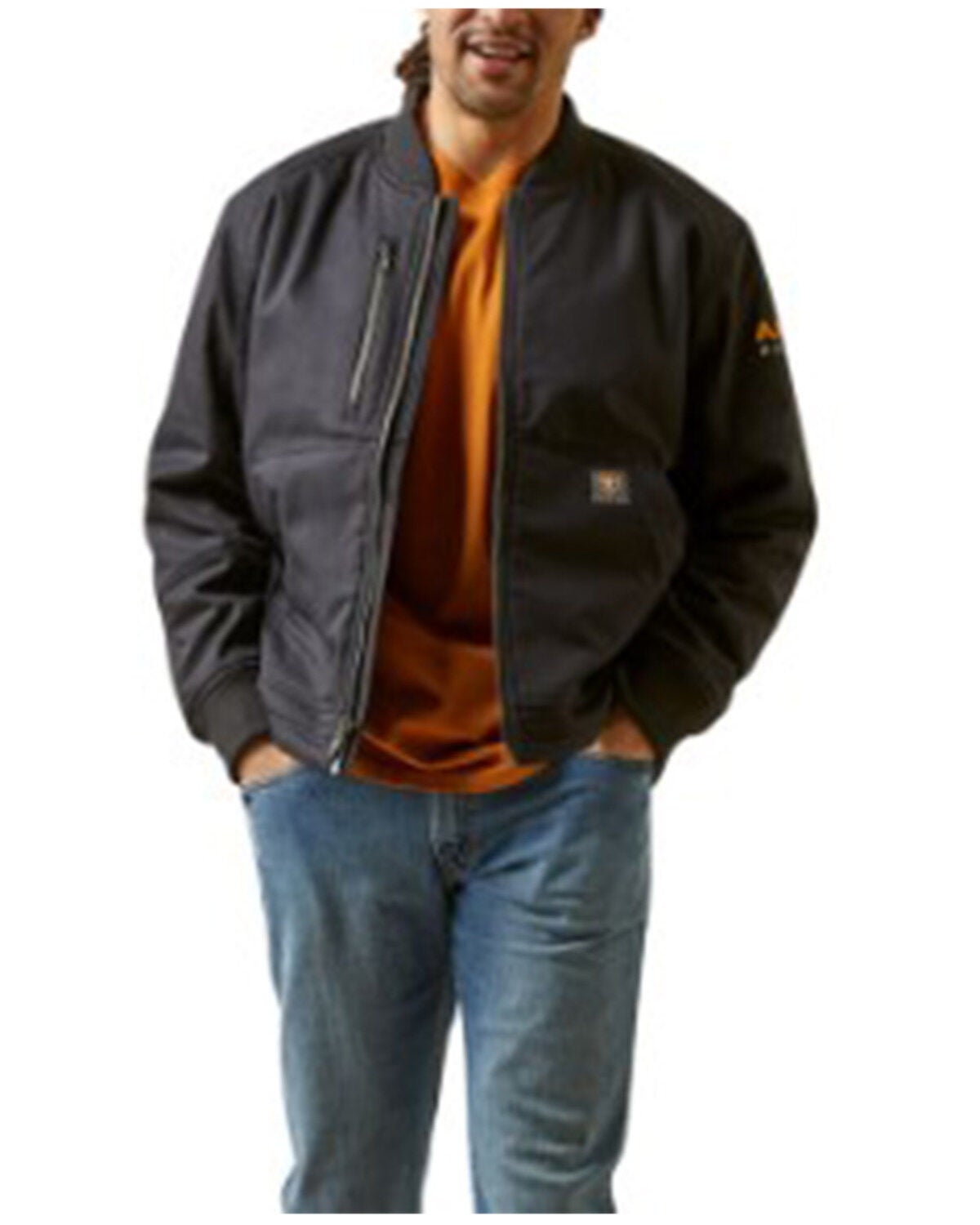 Ariat Men's Rebar DuraCanvas&trade; Bomber Jacket, Black, hi-res