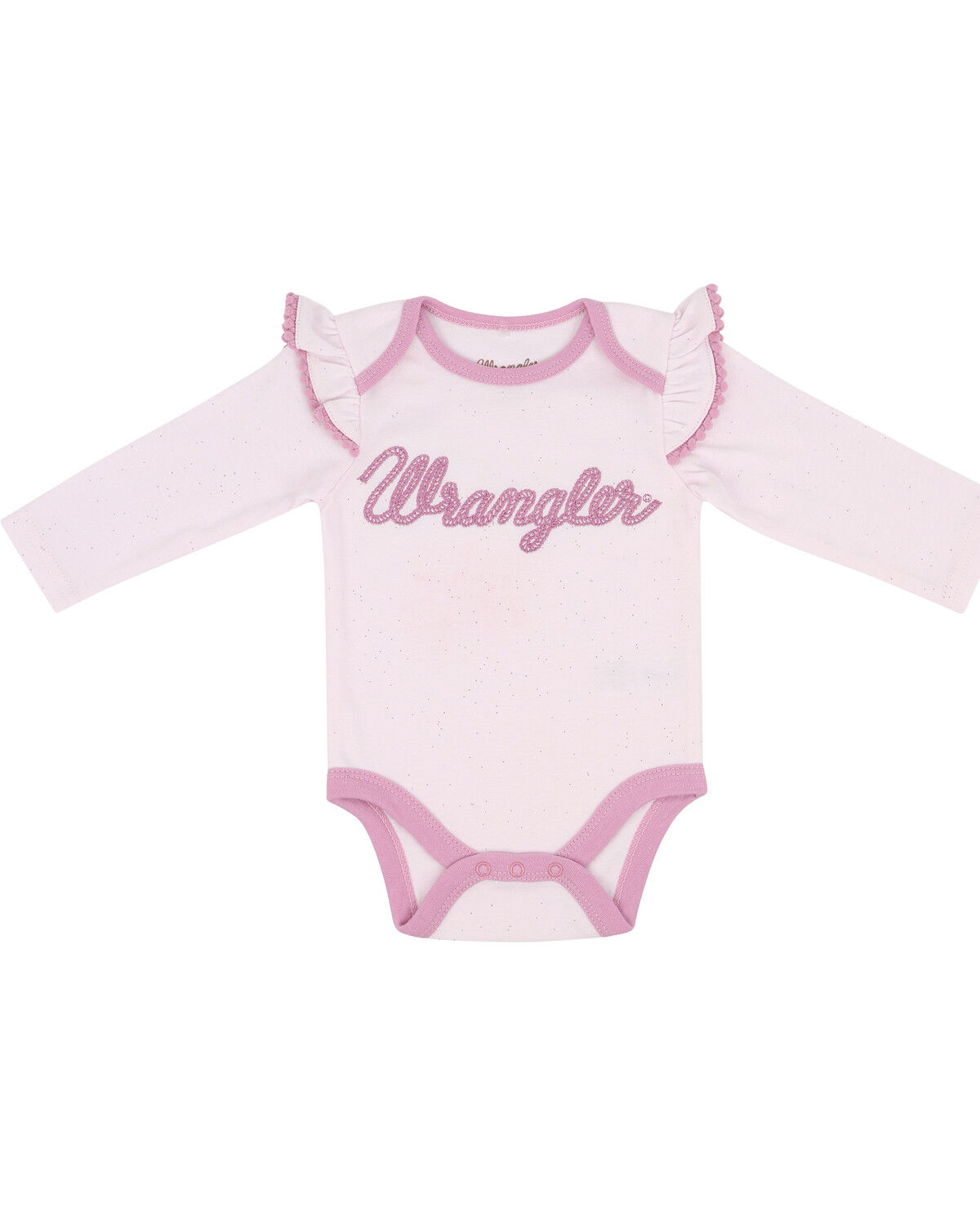 Image #2 - Wrangler Infant Girls' Logo And Floral Long Sleeve Snap Onesie Set - 3 Piece, Multi, hi-res