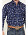 Image #3 - Rough Stock by Panhandle Men's Bandana Southwestern Long Sleeve Snap Western Shirt, Navy, hi-res